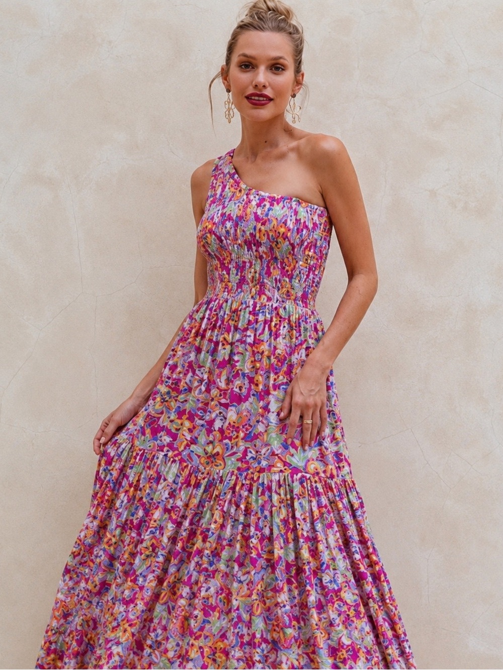 ELF| ‘Cassandra’ One Shoulder Floral Maxi Dress